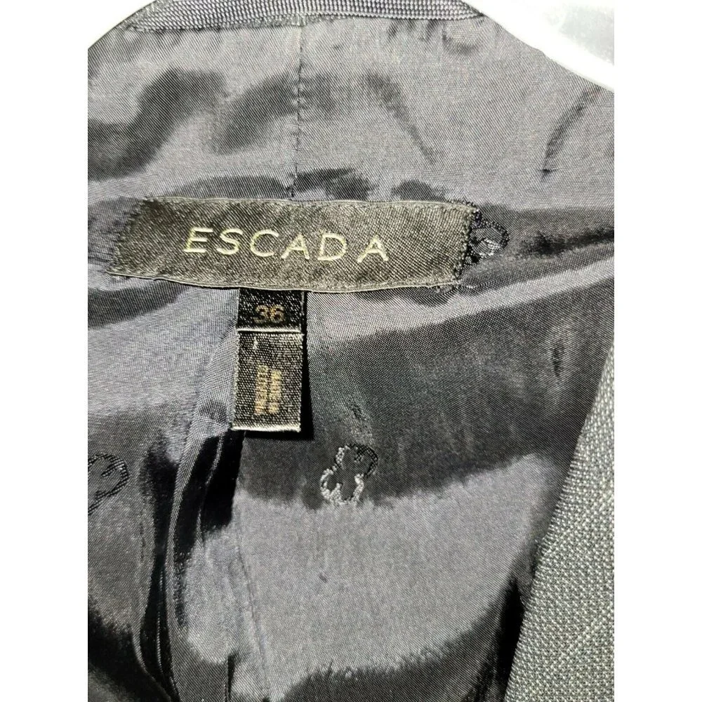 Escada Black Pin Stripe Blazer Size Sm